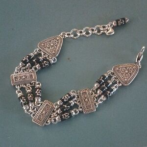 Elegant Silver and Black Women's Bracelet